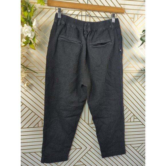 Zara Men's Lounge Pants Crinkle Weave BLACK Elastic Waist Pockets CROP LRG READ - Picture 6 of 9